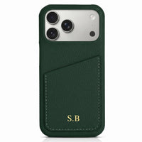 Green Card Holder Leather iPhone Case