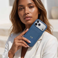 Blue iPhone Case with Card Holder