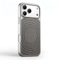 Gray Personalized Magnetic iPhone Case With Leather