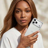 White Personalized Magnetic iPhone Case With Leather