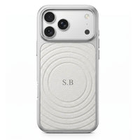 White Personalized Magnetic iPhone Case With Leather