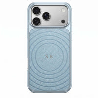 Blue Personalized Magnetic iPhone Case With Leather