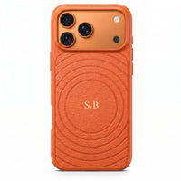 Orange Personalized Magnetic iPhone Case With Leather