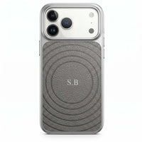 Gray Personalized Magnetic iPhone Case With Leather