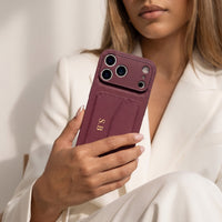 Wine Leather iPhone Case With Card Holder