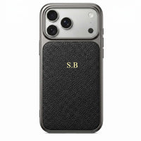 Black Personalized iPhone Case With Leather