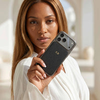 Black Personalized iPhone Case With Leather