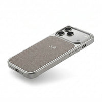Gray Personalized iPhone Case With Leather