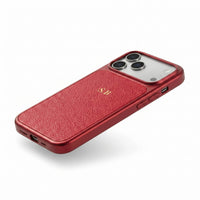 Red Personalized iPhone Case With Leather
