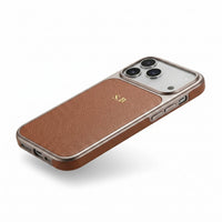Brown Personalized iPhone Case With Leather
