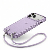 Purple Personalized Leather iPhone Case with Strap Handle