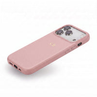 Coral pink Leather iPhone Case - Snap Bands