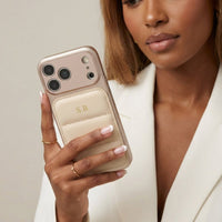 Cream Personalized iPhone Leather Case - Snap Bands