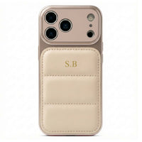 Cream Personalized iPhone Leather Case - Snap Bands