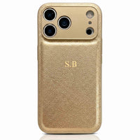 Gold Personalized Leather iPhone Case