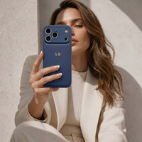 Blue Personalized Leather iPhone Case