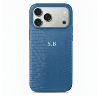 Dark Blue Leather Snake iPhone Case - Snap Bands