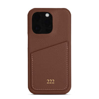 Dark Brown Card Holder Leather iPhone Case - #Snap Bands#