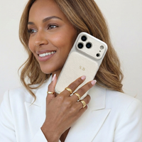 White Personalized iPhone Case With Leather