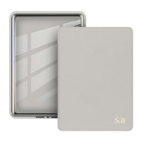 Gray Leather Kindle Case - Snap Bands
