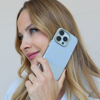 Gray Two - Tone Monogrammed Leather iPhone Case - Snap Bands