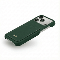 Green Card Holder Leather iPhone Case - Snap Bands