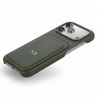Green iPhone Case with Card Holder - Snap Bands