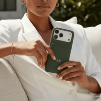 Green iPhone Case with Card Holder - Snap Bands