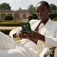 Green Leather iPhone Case - Snap Bands