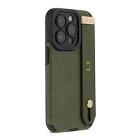 Green Leather iPhone Case with Strap - #Snap Bands#