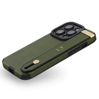 Green Leather iPhone Case with Strap - #Snap Bands#