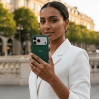Green Pebble Leather iPhone Case - Snap Bands