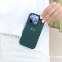 Green Pebble Leather iPhone Case - Snap Bands