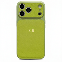 Green Personalized iPhone Case With Leather - Snap Bands