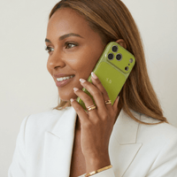 Green Personalized iPhone Case With Leather - Snap Bands