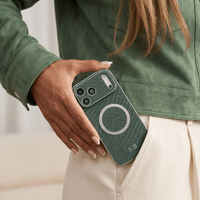 Green Personalized Magnetic Leather iPhone Case - #Snap Bands#