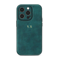 Green Personalized Monogram Leather iPhone Case - #Snap Bands#