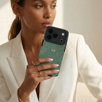 Green Suede iPhone Case - Snap Bands
