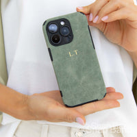 Green Suede iPhone Case - Snap Bands