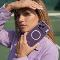 Purple Personalized Magnetic Leather iPhone Case