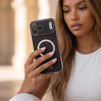 Black Personalized Magnetic Leather iPhone Case