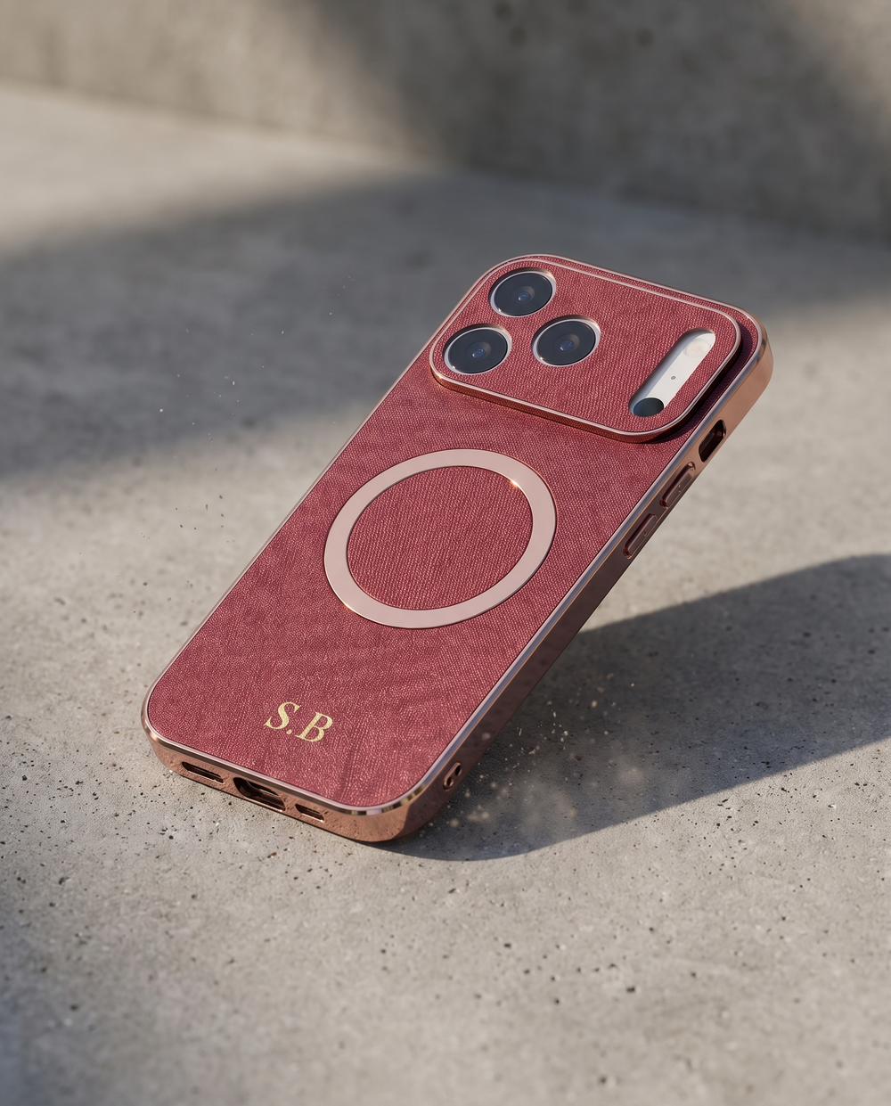 Black Personalized Magnetic Leather iPhone Case