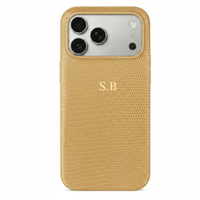 Khaki Leather Snake iPhone Case - Snap Bands