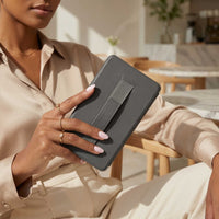 Gray Textured Leather Kindle Case with Hand Strap