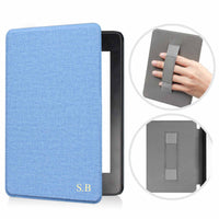 Light Blue Textured Leather Kindle Case with Hand Strap