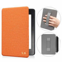 Orange Textured Leather Kindle Case with Hand Strap