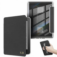 Black Leather Kindle Case with Hand Strap
