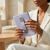 Lavender Leather Kindle Case with Hand Strap - Snap Bands