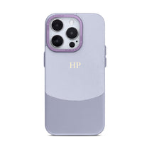 Lavender Two - Tone Monogrammed Leather iPhone Case - #Snap Bands#