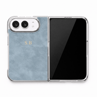Light Blue Lambskin Leather Custom iPhone Duo Case - #Snap Bands#